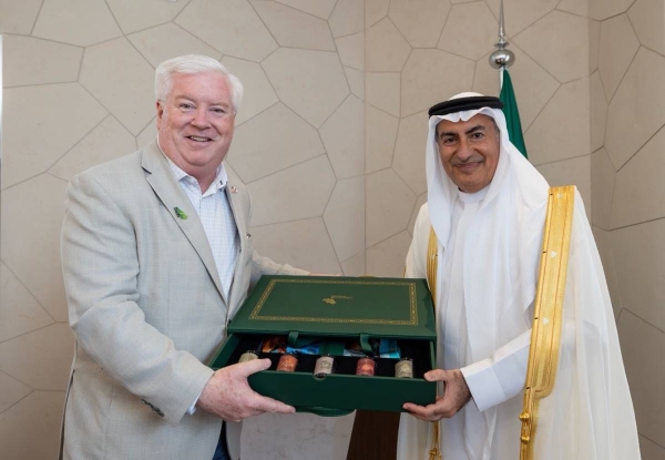 Saudi Arabia Ambassador to Japan Dr. Ghazi Binzagr, with U.S. Ambassador to Japan George Glass.