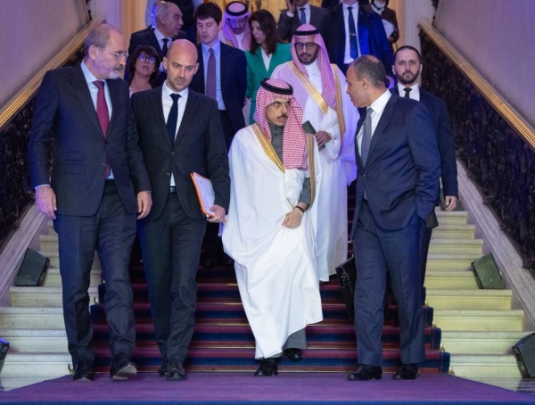 The meeting was led by Saudi Foreign Minister Prince Faisal bin Farhan, and included Jordan’s Deputy Prime Minister and Foreign Minister Ayman Safadi and Egypt’s Minister of Foreign Affairs and Emigration Dr. Badr Abdelatty.