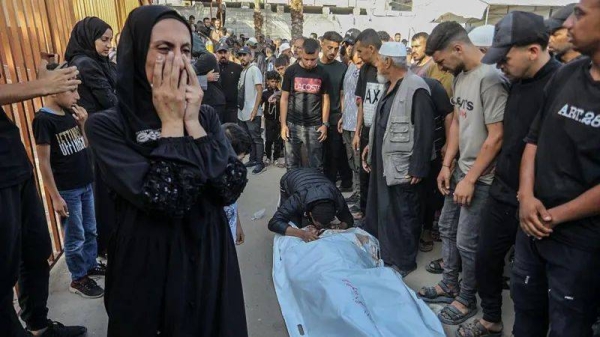 Bodies were brought to Nasser hospital after the incident