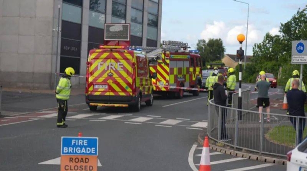 Emergency services are outside Fairgreen Shopping Centre in Carlow