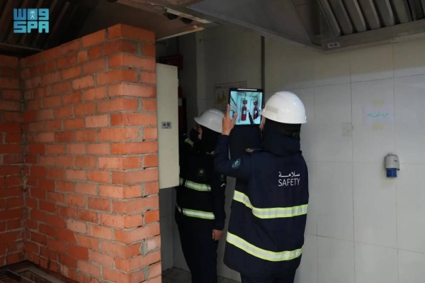 The intensive inspections of the Civil Defense teams, in coordination with the relevant authorities, in Mina cover pilgrims' housing facilities, as well as firefighting networks, emergency exits, and rainwater and flood drainage networks.