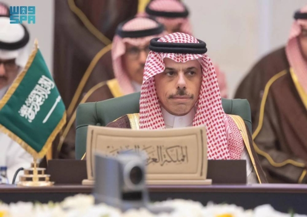 Saudi Minister of Foreign Affairs Prince Faisal bin Farhan attending the164th Ministerial Council meeting of the Gulf Cooperation Council countries in Kuwait on Monday.
