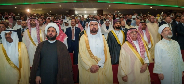 Minister of Hajj and Umrah Tawfiq Al-Rabiah attends the annual Hajj concluding ceremony in Makkah on Sunday.