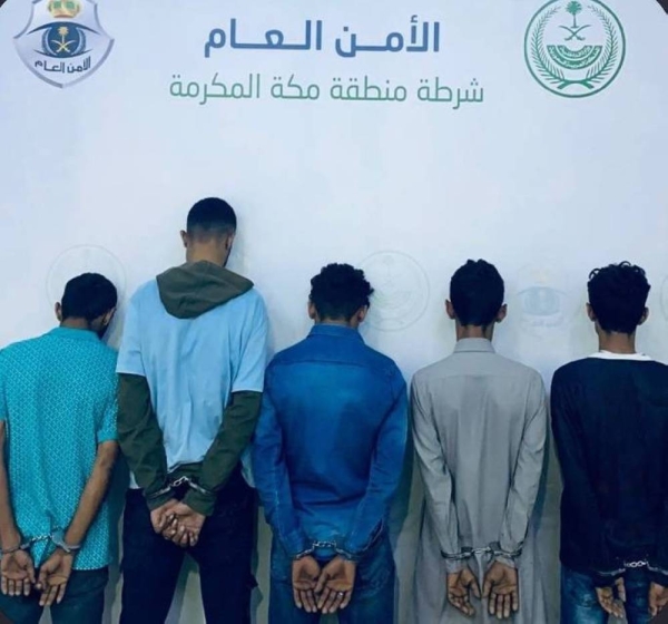 The Makkah police arrested five people for stealing electrical cables from buildings under construction.