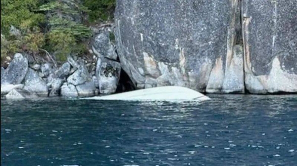 The US Coast Guard released an image of the capsized boat