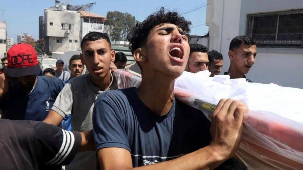 Funerals were held at Gaza City for Palestinians reportedly killed in a Israeli air strikes