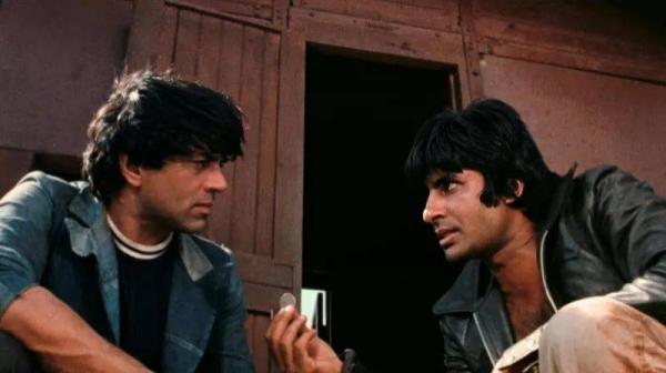 Sholay featured an all-star cast led by Amitabh Bachchan (right) and Dharmendra (left)