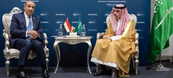 Saudi Minister of Foreign Affairs Prince Faisal bin Farhan and his Egyptian counterpart Badr Abdelatty during their recent meeting in Istanbul (File photo).
