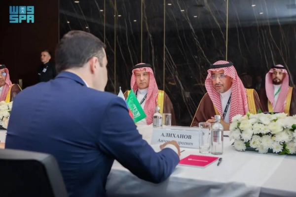 Saudi Minister of Industry and Mineral Resources Bandar Alkhorayef meets with Russian Minister of Industry and Trade Anton Alikhanov in Moscow.

