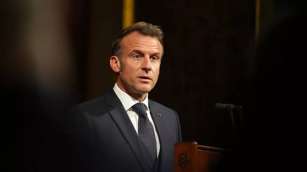 French President Emmanuel Macron addresses the UK parliament in London, 8 July, 2025