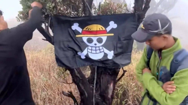Flags from the anime One Piece have emerged across Indonesia as a form of protest against an increasingly centralised government