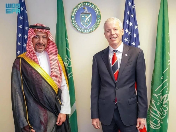 Saudi Minister of Industry and Mineral Resources Bandar Alkhorayef meets U.S. Secretary of Energy Chris Wright during his visit to the United States.
