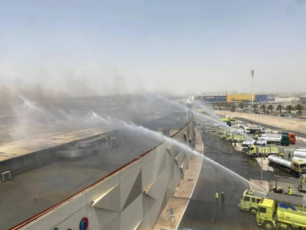 Dhahran Mall, located in Dhahran in the Eastern Province, experienced a partial fire on the morning of May 13, 2022. (Credit: Civil Defense)