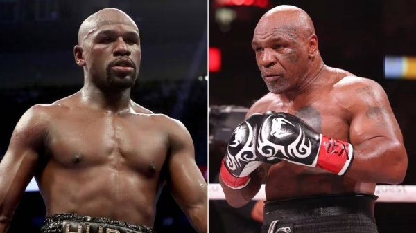 Floyd Mayweather Jr. (left) and Mike Tyson (right) will face off in an exhibition match in 2026