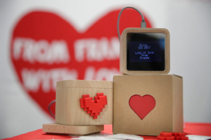 LoveBox devices are on display at CES International in Las Vegas on Saturday. - AP