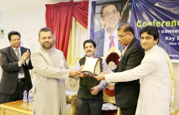 Dr. Nadeem Tarin is felicitated on election to the Executive Council of Aligarh Muslim University.