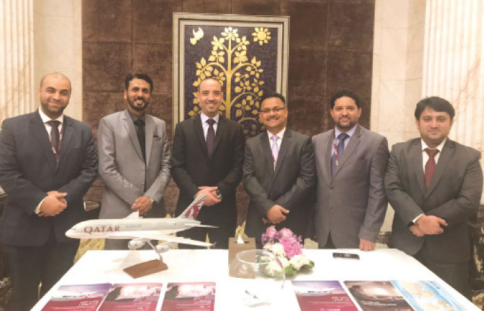 Qatar Airways Country Manager KSA & Yemen, Ahmad Mir with other executives of Qatar Airways and Shangri-La Hotels and Resorts during an industry event in Riyadh