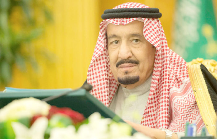 Custodian of the Two Holy Mosques King Salman chairs the Cabinet’s session at Al-Yamama Palace in Riyadh on Monday. — SPA