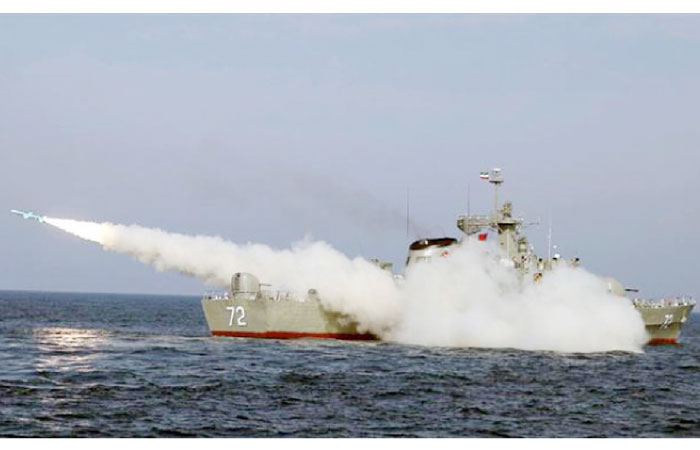 The Iranian Navy test-fires a missile during Velayat 94 military maneuvers in January 2016 . — File photo