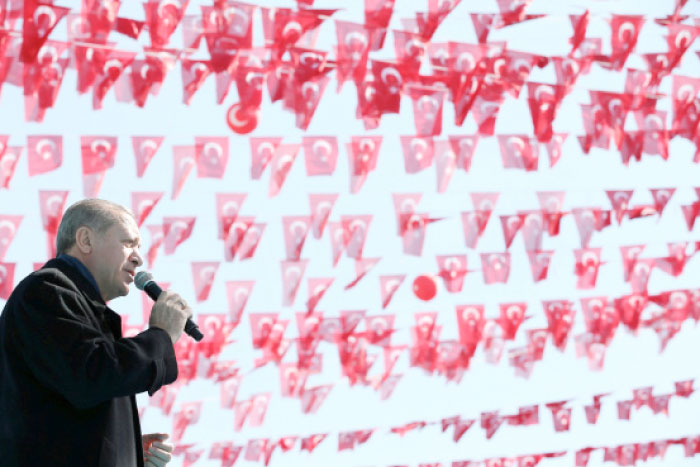 Turkish President Tayyip Erdogan makes a speech during an opening ceremony in the southeastern city of Gaziantep, Turkey. — Reuters