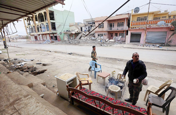 A general view shows a street in the town of Bashiqa, some 20 km north east of Mosul. Residents who fled the town of Bashiqa following the arrival of Daesh are slowly returning to their home-town after Kurdish Pershmerga forces drove out the extremists in November. — AFP
