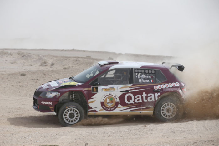 Nasser Saleh Al-Attiyah and Matthieu Baumel takes lead in the Qatar Rally Friday.