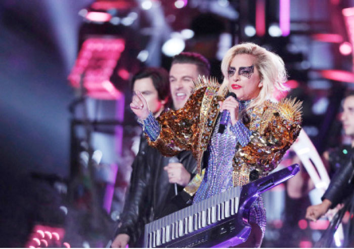 Lady Gaga performs during the Pepsi Zero Sugar Super Bowl 51 Halftime Show at NRG Stadium in Houston, Texas on Monday. - AFP