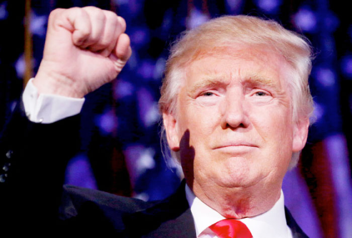 US President-elect Donald Trump speaks at his election night rally in Manhattan, last year. — Reuters