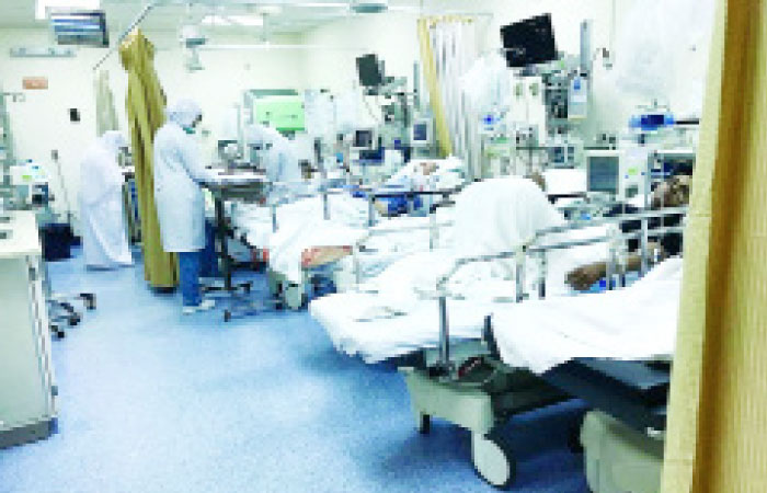 The overcrowded intensive care unit at King Abdulaziz Hospital in south Jeddah. — Courtesy Al-Madina