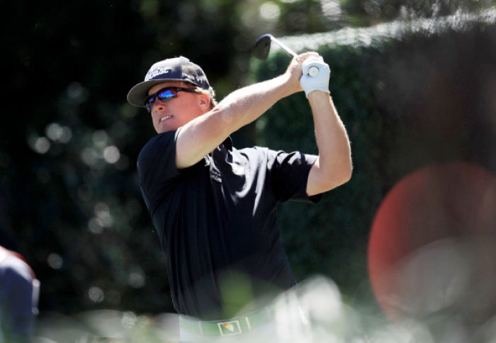 Charley Hoffman of the US plays his shot from the 17th tee during the second round of the Arnold Palmer Invitational at Bay Hill Club and Lodge in Orlando, Florida, Friday. — AFP
