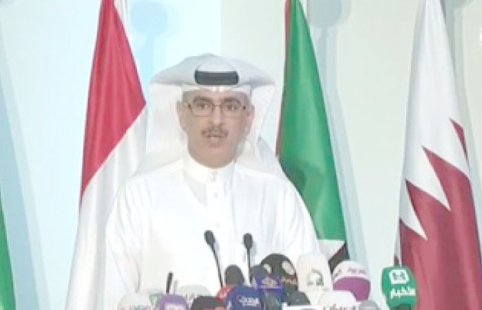 Spokesman of Joint Incident Assessment Team (JIAT) Mansour Al-Mansour addresses a press conference in Riyadh.