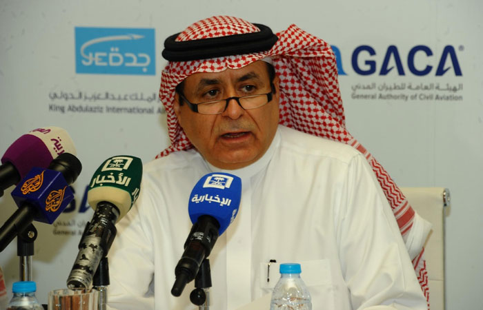 Minister of Transport Suleiman Al-Hamdan addressing a press conference in Jeddah on Sunday. -SPA