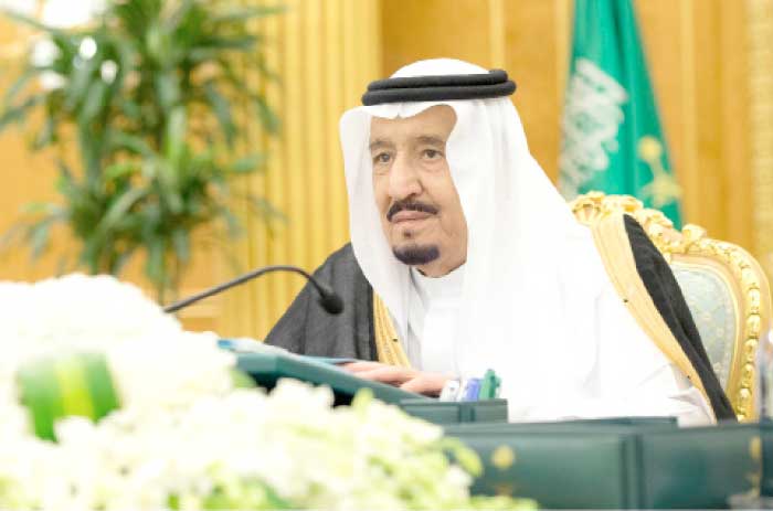 Custodian of the Two Holy Mosques King Salman chairs the weekly Cabinet session at Al-Yamama Palace in Riyadh on Monday. — SPA