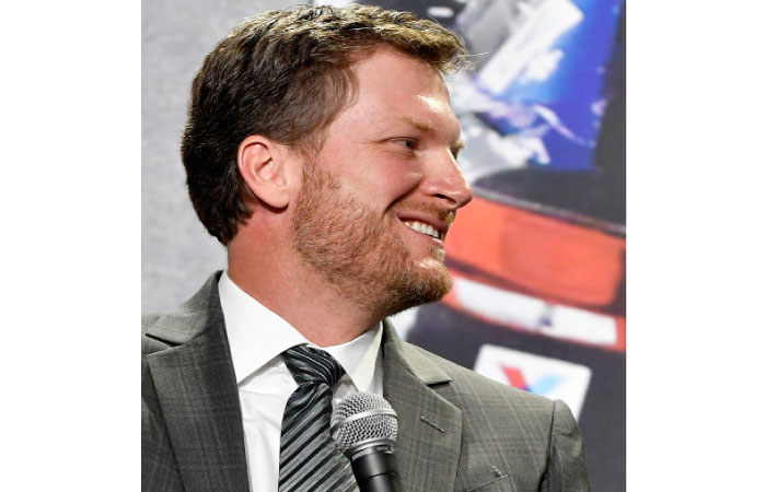 Dale Earnhardt Jr. answers questions from the media during a press conference to announce his retirement from NASCAR after the 2017 season at the Hendrick Motorsports Team Center in Charlotte, North Carolina. — AFP