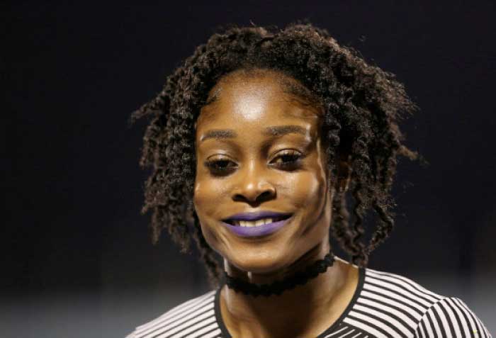 Jamaica's Elaine Thompson reacts after competing in the Utech Classic Athletics Women's 100m Final at the National Stadium in Kingston, Jamaica. — Reuters