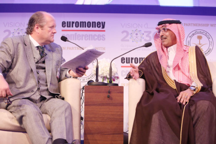 Christopher Garnett with Saudi Minister of Finance Mohammed Al-Jadaan