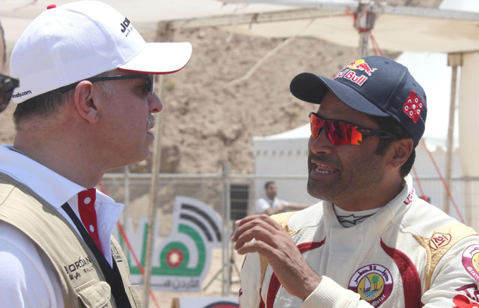 Champion Nasser Saleh Al-Attiyah with Prince Feisal Al-Hussein.