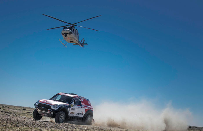 Poland’s Jakub Przygonski and Belgian navigator Tom Colsoul leading the rally.