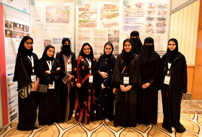 Young Saudi women delegates attending the First Saudi Conference for Smart Cities in Riyadh on Tuesday. — SPA