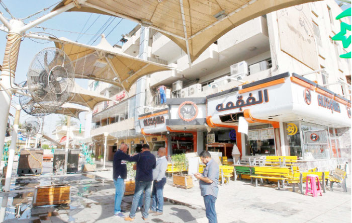 The Al-Faqma ice cream shop which was targeted by a suicide bomber. — AFP