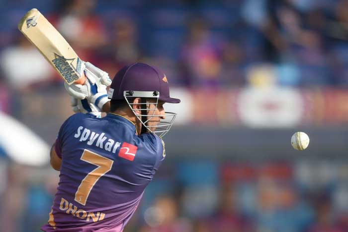 Mahendra Singh Dhoni seen in action during the current IPL season.