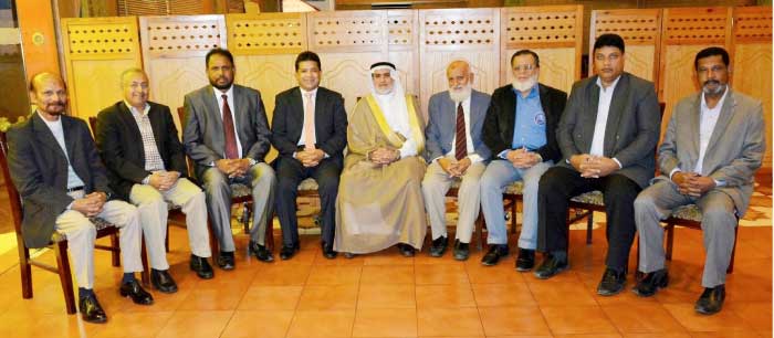 L to R Zaheer Peeran, Hamid Rana, Aijaz Ahmed Khan, Syed Humayun Farooq, Ibrahim Badawi, Muhammad Iqbal, A.A.Merchant, Haroon Mahfouz & Syed Ashfaq Hussain.