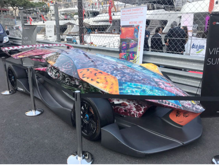 The “La Torq” Formula One car painted by Saudi artist  Shalimar Sharbatly.