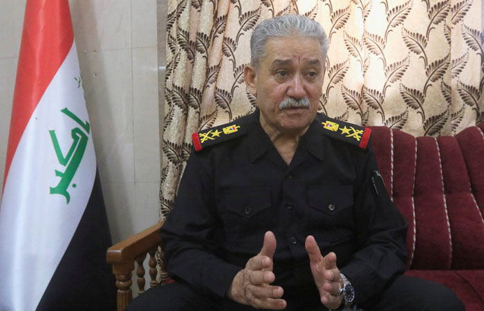 Lt. Gen. Abdul Ghani Al-Assadi, commander of the Counter Terrorism Service (CTS) elite units in Mosul, talks to media in Mosul, Iraq, on Monday . — Reuters