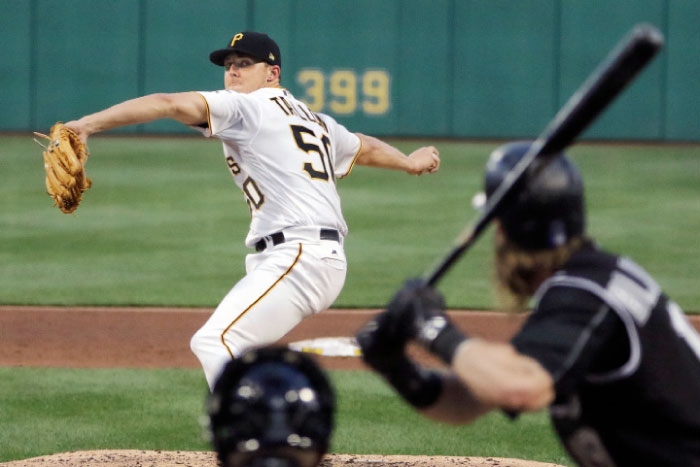 Pittsburgh Pirates starting pitcher Jameson Taillon delivers in the fifth inning of a baseball game against the Colorado Rockies in Pittsburgh, Monday, June 12, 2017. — AP