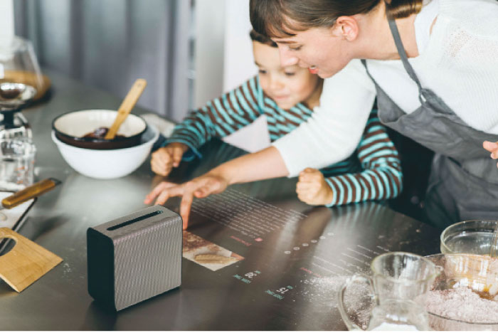 Xperia Touch on the kitchen counter