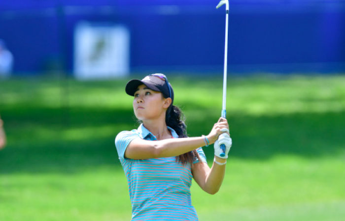 Danielle Kang tees off during the second round of the KPMG Women’s PGA Championship at Olympia Fields Country Club, North, Friay. — Reuters